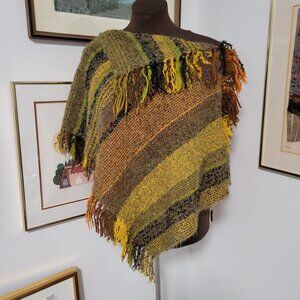 Beautiful Woven Shrug or Poncho 100% Wool